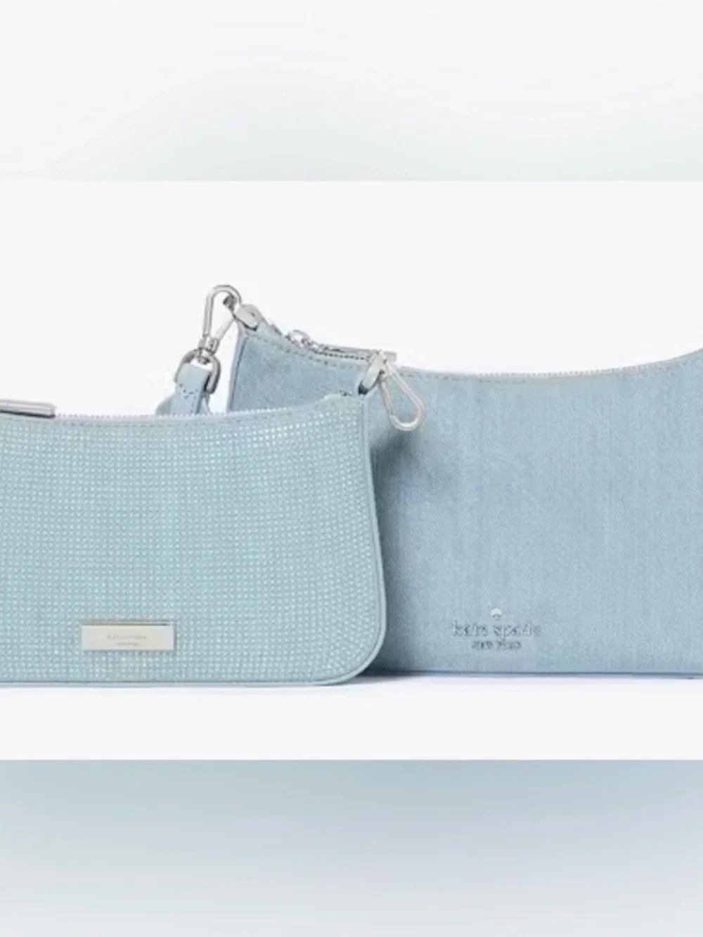 Kate Spade Duet Studded Denim Crossbody - Picture 2 of 5
